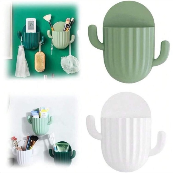 Cactus-Shaped Toothbrush Holder: Fun Bathroom Organizer for hair ties, brushes - Picture 3 of 7